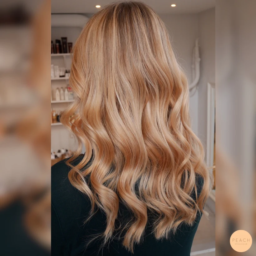 Peach blond hair & Malibu C Crystal Gel rensning av beläggningar