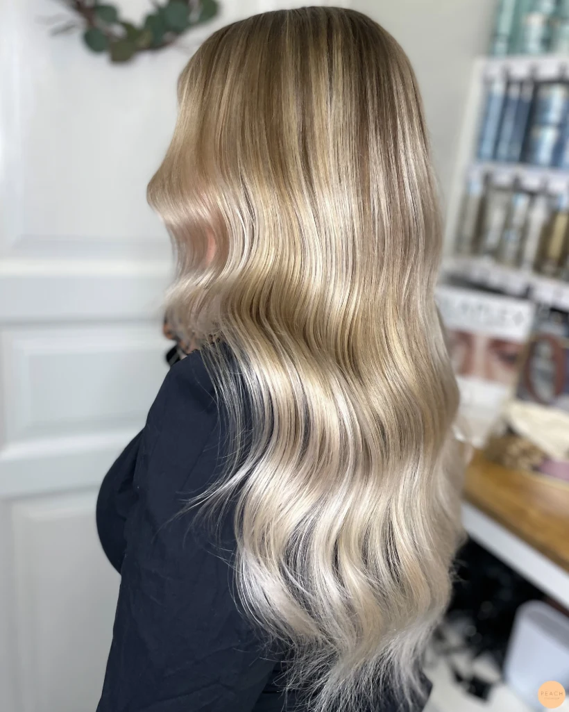 Bright blonde hair