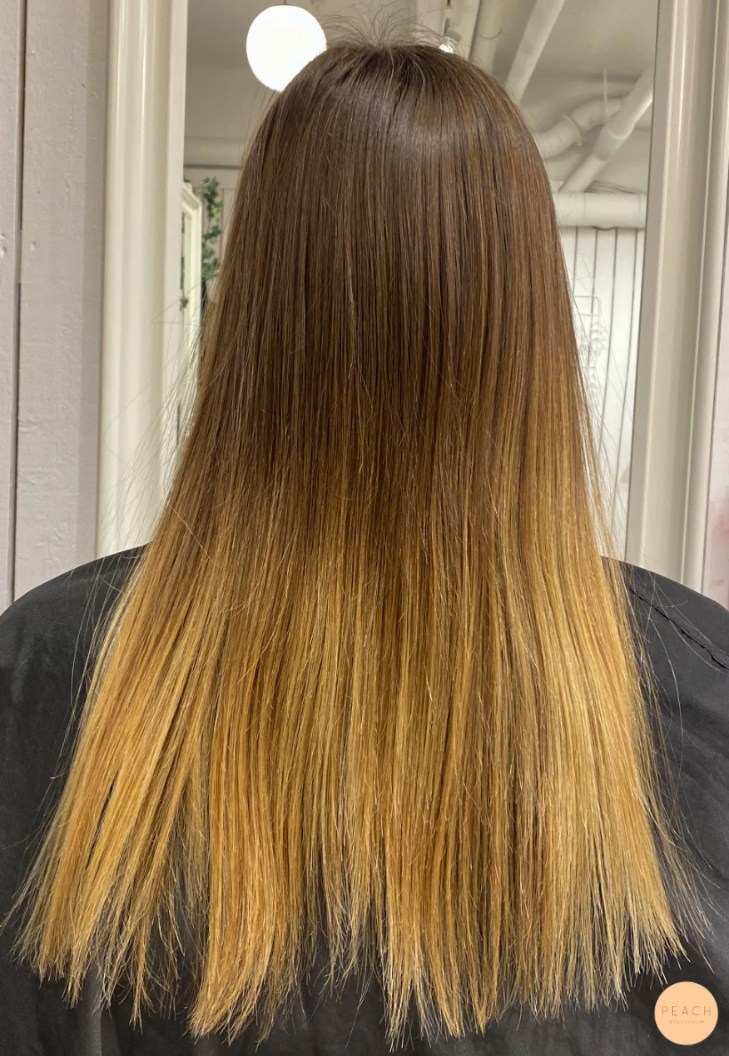 Soft blonde balayage med kortare klippning