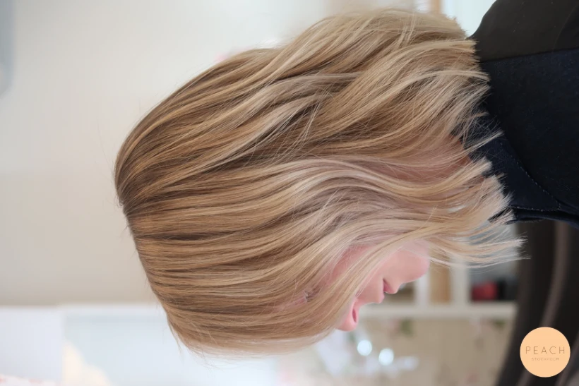 Balayage i ett blont hår