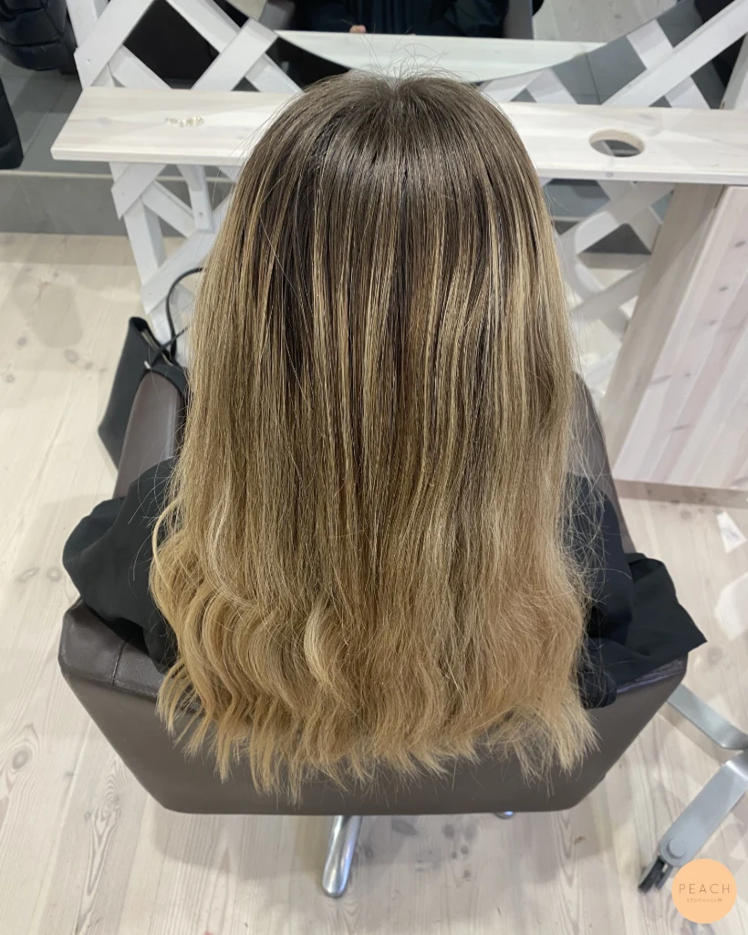 Soft blonde med highlights och lowlights