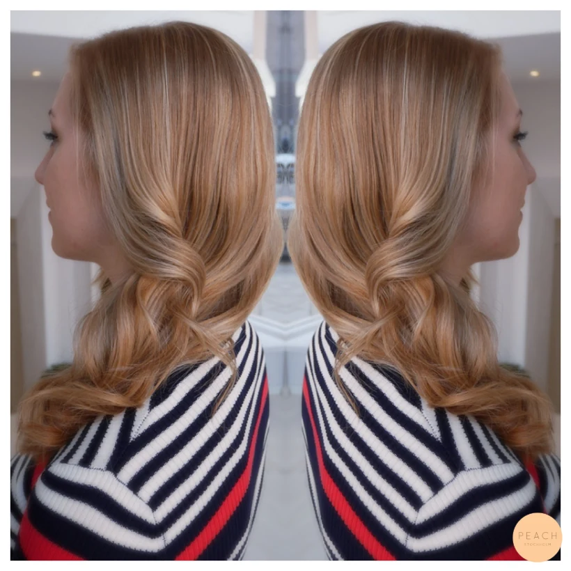 Highlights med ljusa slingor