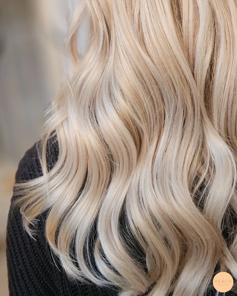 Soft natural blonde highlights