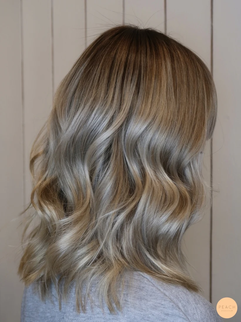 Balayage hair blonde, foilayage slingor