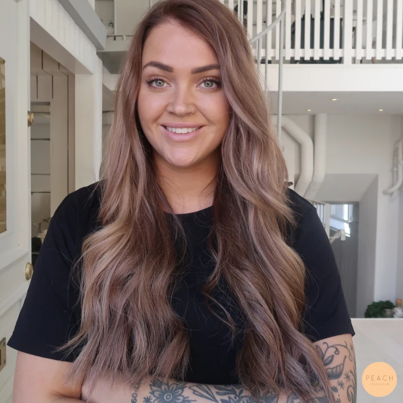 Hairtalk extensions balayage med sandblonda toner