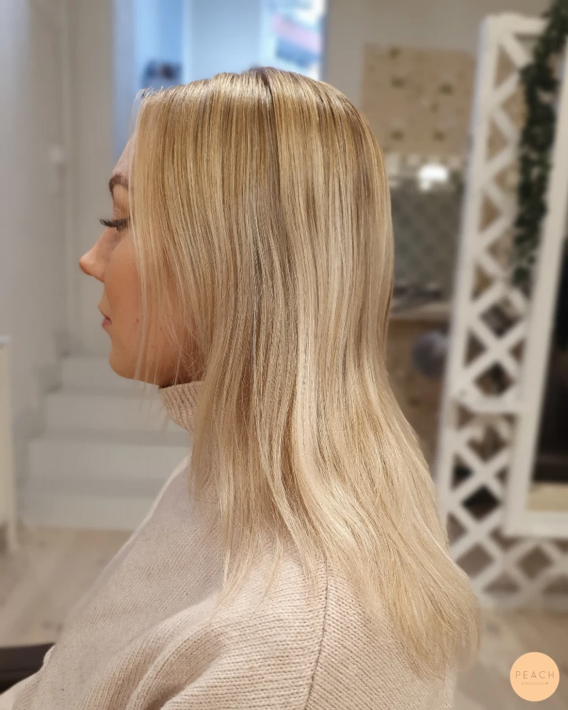 Balayage slingor med en kall, rose touch