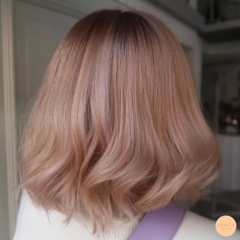 Blond rosa koppar lob
