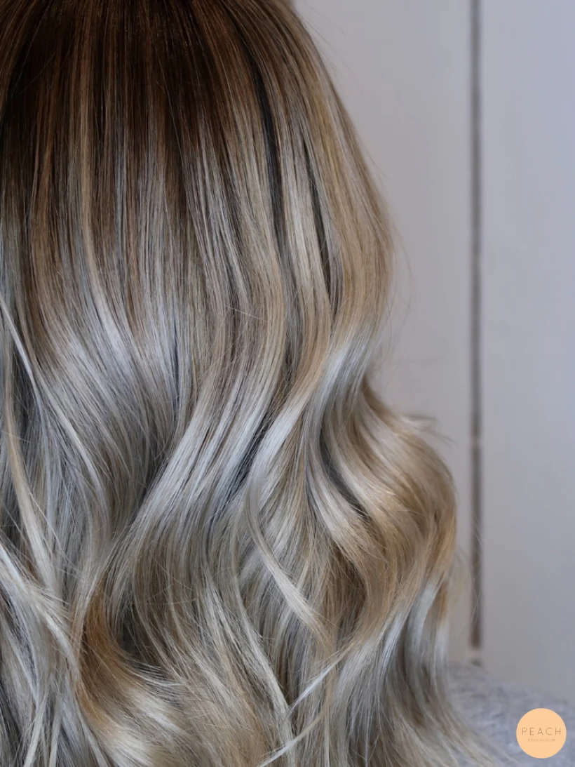 Balayage hair blonde, foilayage slingor