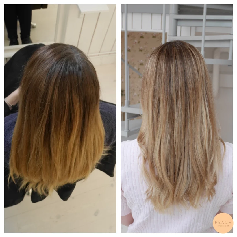 Ljusa slingor med ombre-effekt