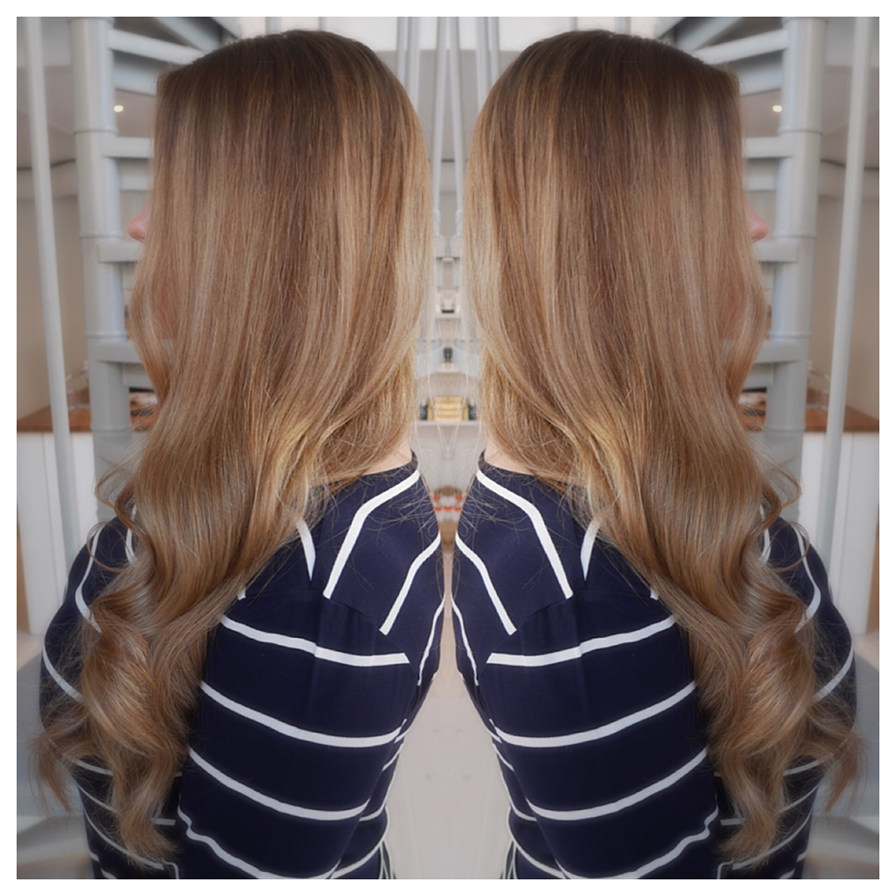 Balayage i brunt hår