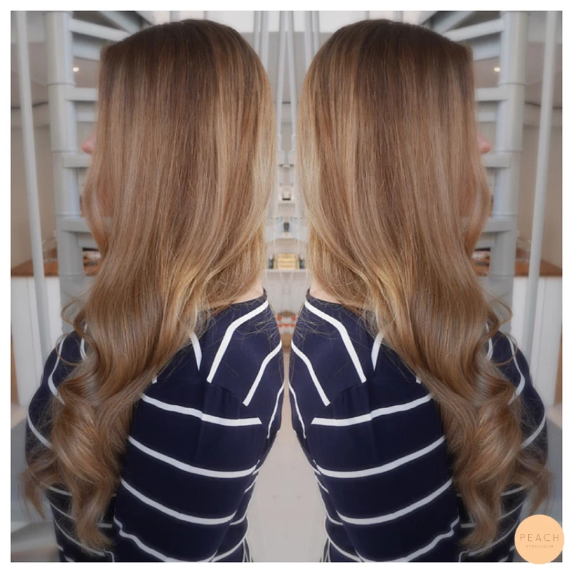 Balayage i brunt hår