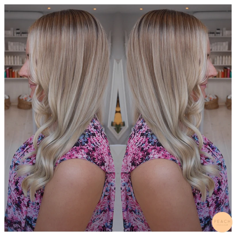 Kall blond sombre med highlights och lowlights