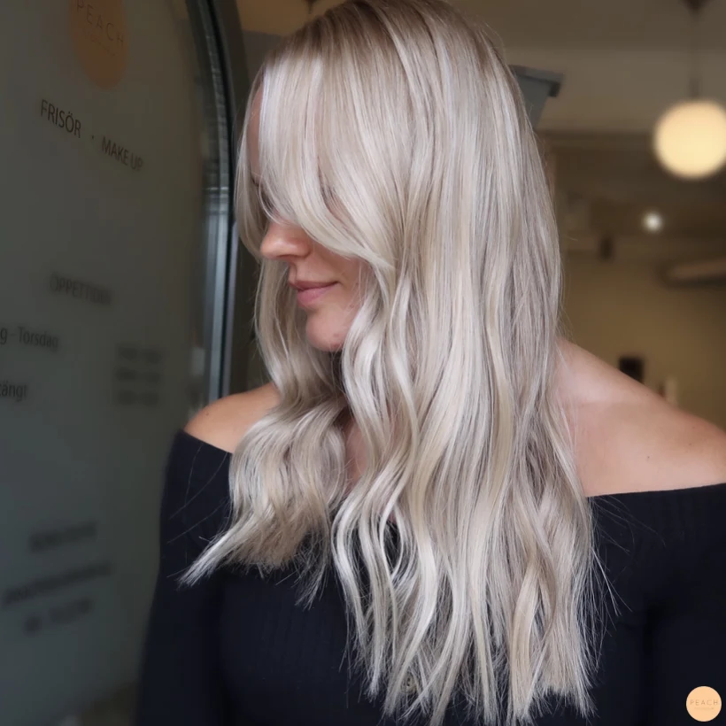 Cool blonde / kall beige hårfärg med slingor