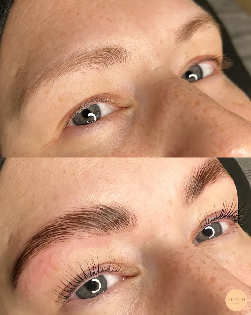 Lashlift och Browlift – salongsresultat av Erika Gradin, 23 augusti 2022