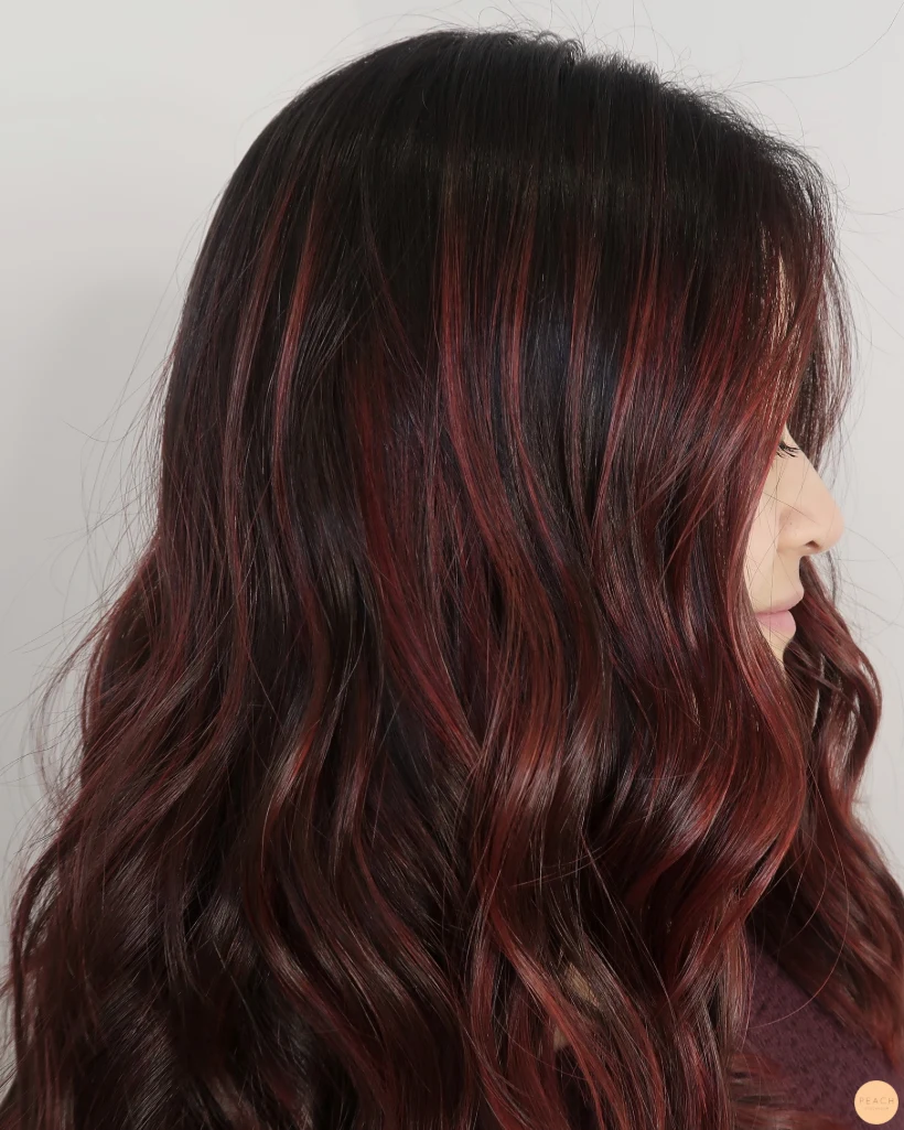 Röd lila balayage