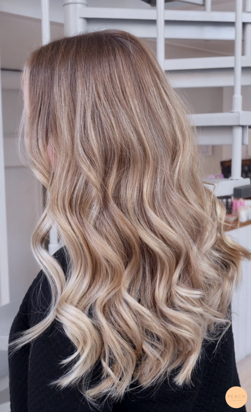 Kall blond balayage med röda toner