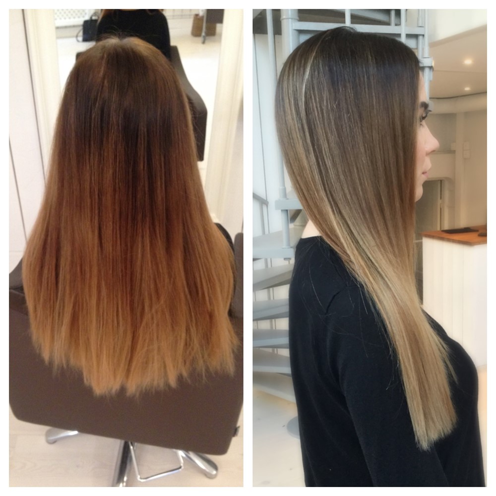 Kall blond sombre med mörk botten