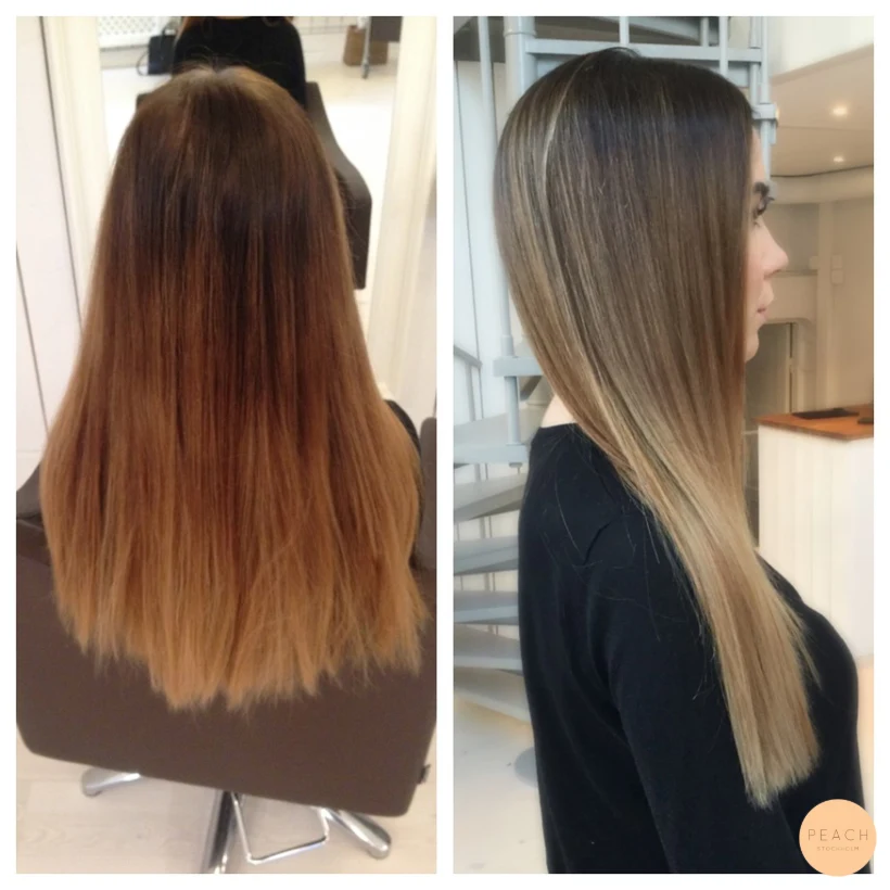 Kall blond sombre med mörk botten