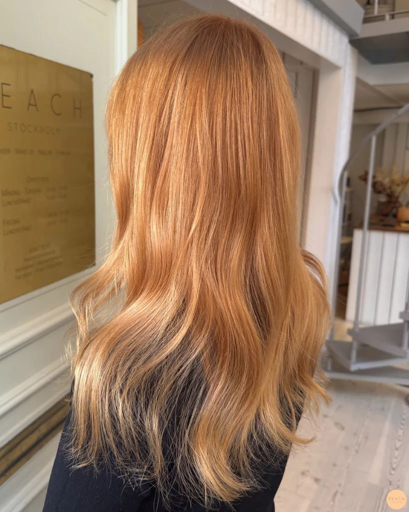 Peach copper hair