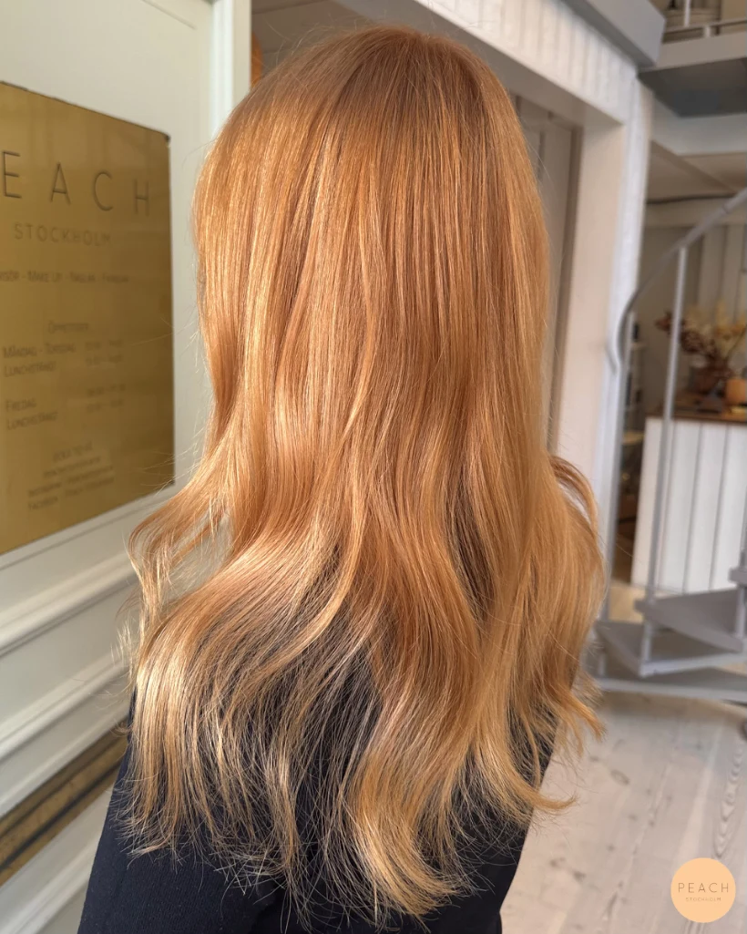 Peach copper hair – salongsresultat av Josefine Eklund, 24 mars 2025