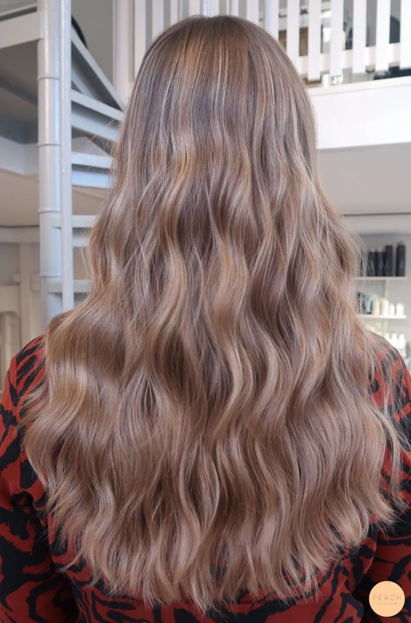 Balayage varm blond med varm nyansering