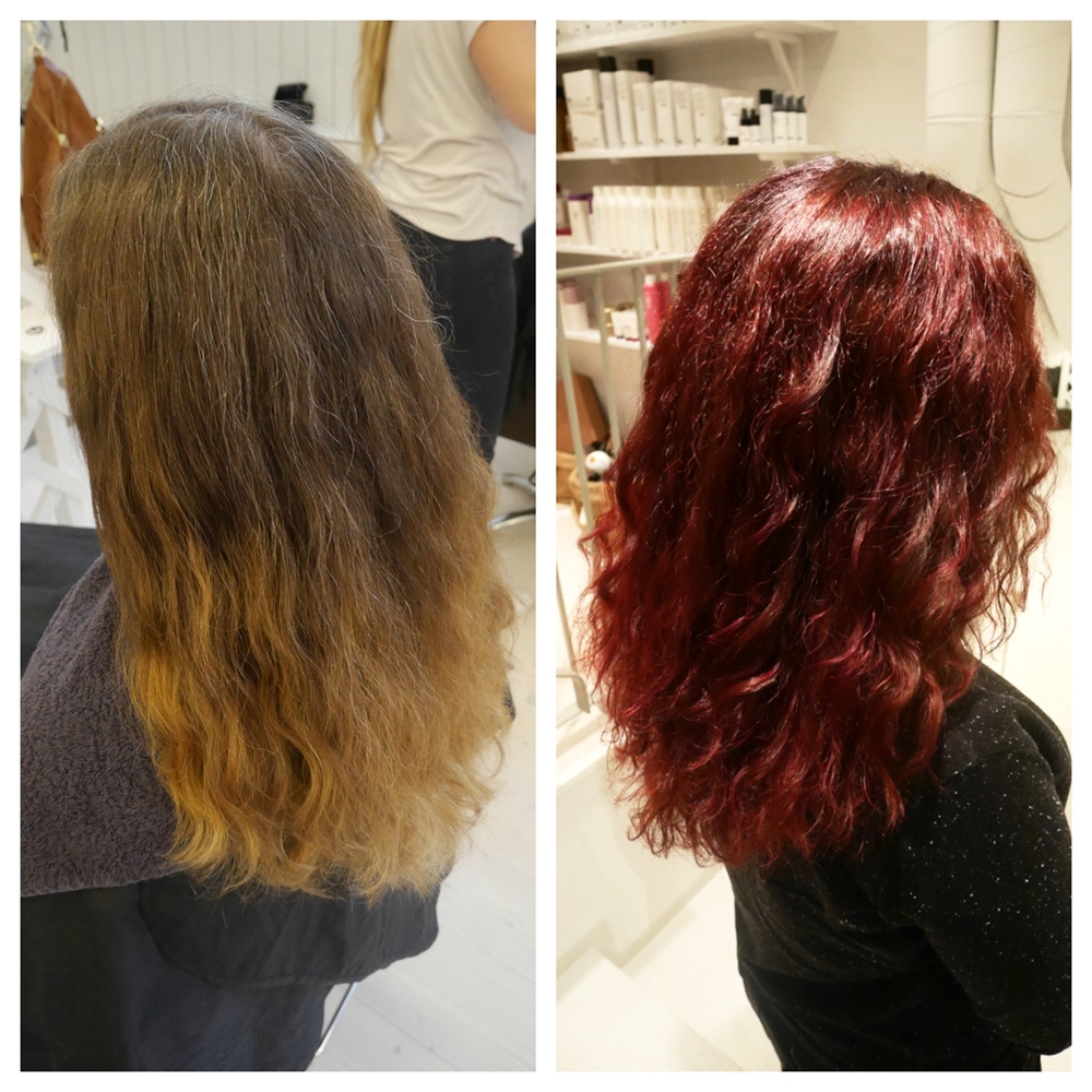 Make over till höstigt mahognyfärgat hår