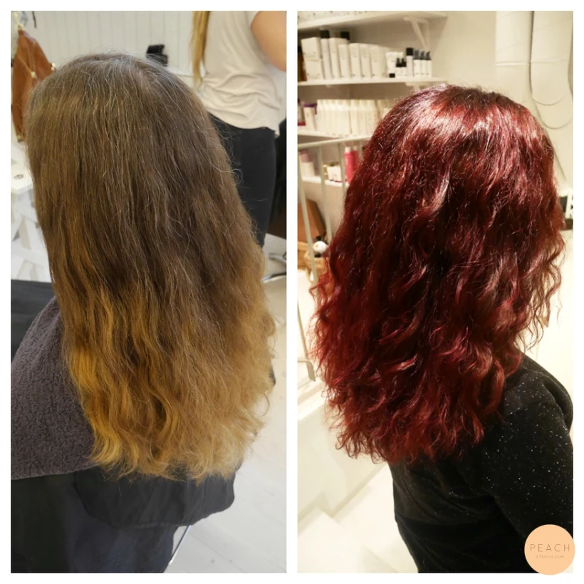 Make over till höstigt mahognyfärgat hår