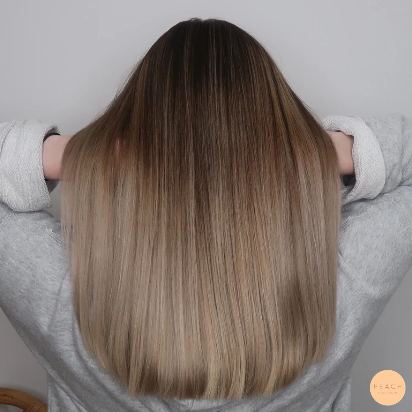 Mjukare balayage slingor från hårbotten