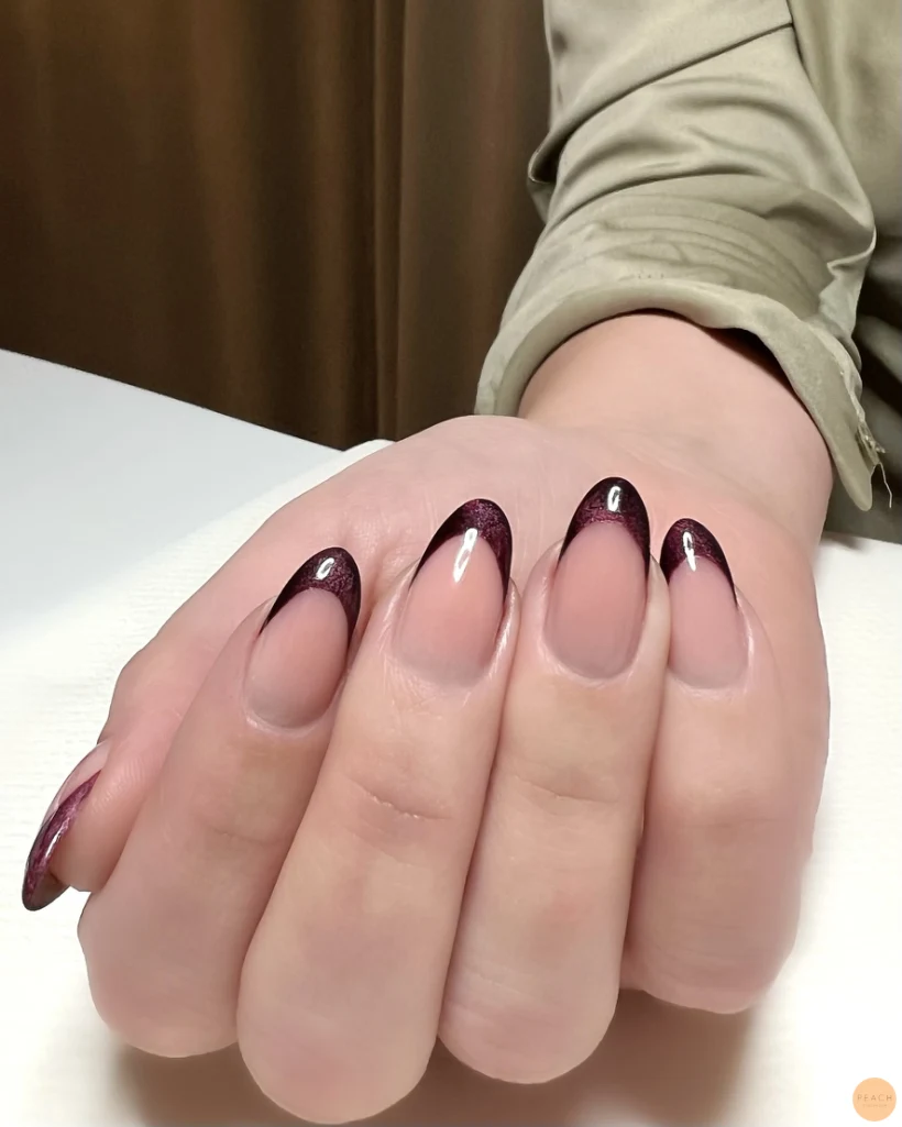 Cat eye fransk manikyr