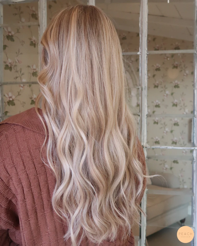Beige blond med highlights och lowlights