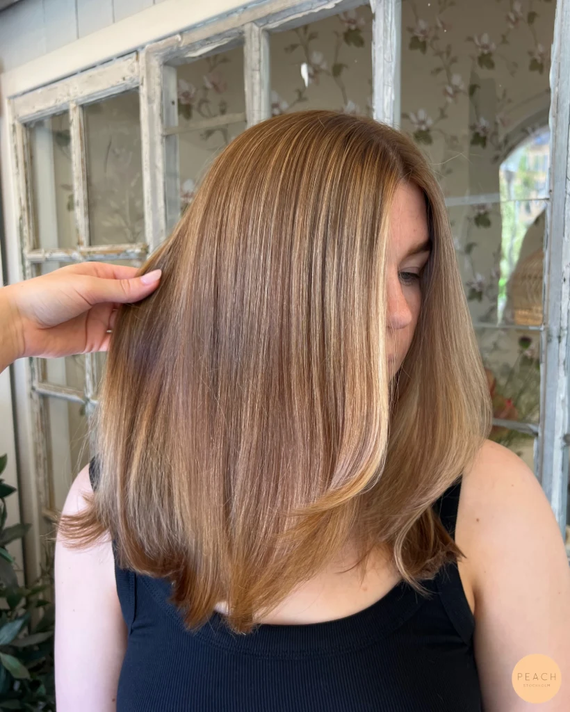 Natural blonde highlights on brown hair🌸💘