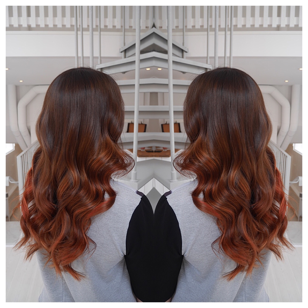 Kopprig ombre