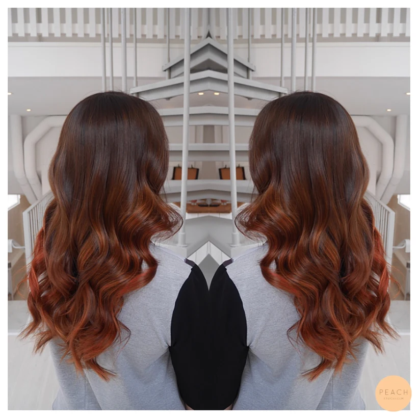 Kopprig ombre