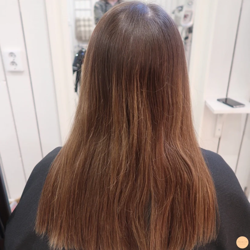 Lob klippning och balayage med kall ton