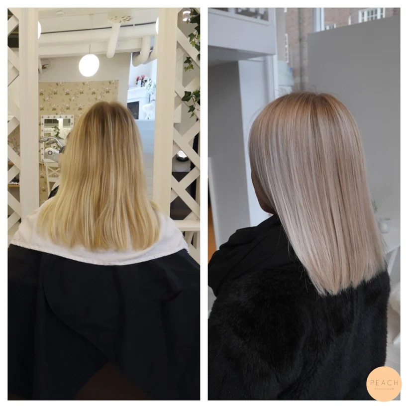 Kall blond hårfärg med ljusa slingor