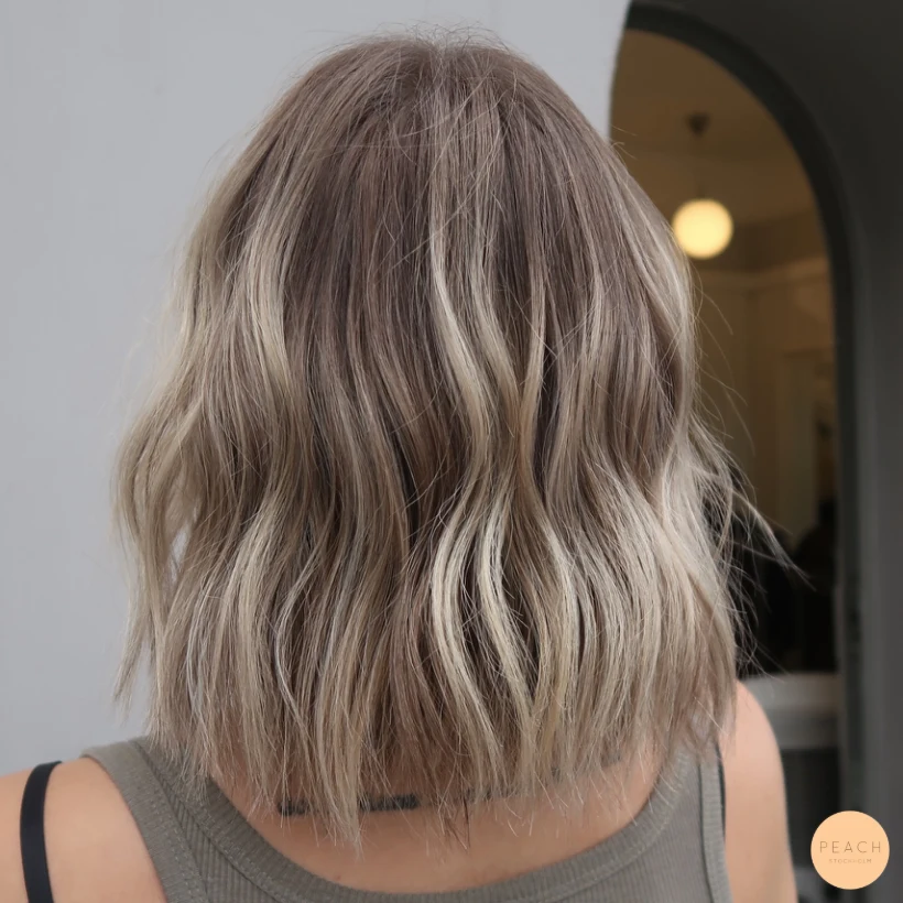 Balayage with money piece
