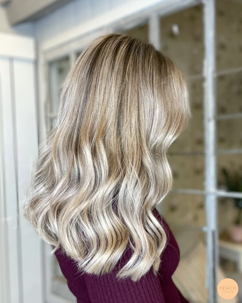 Cream blonde balayage