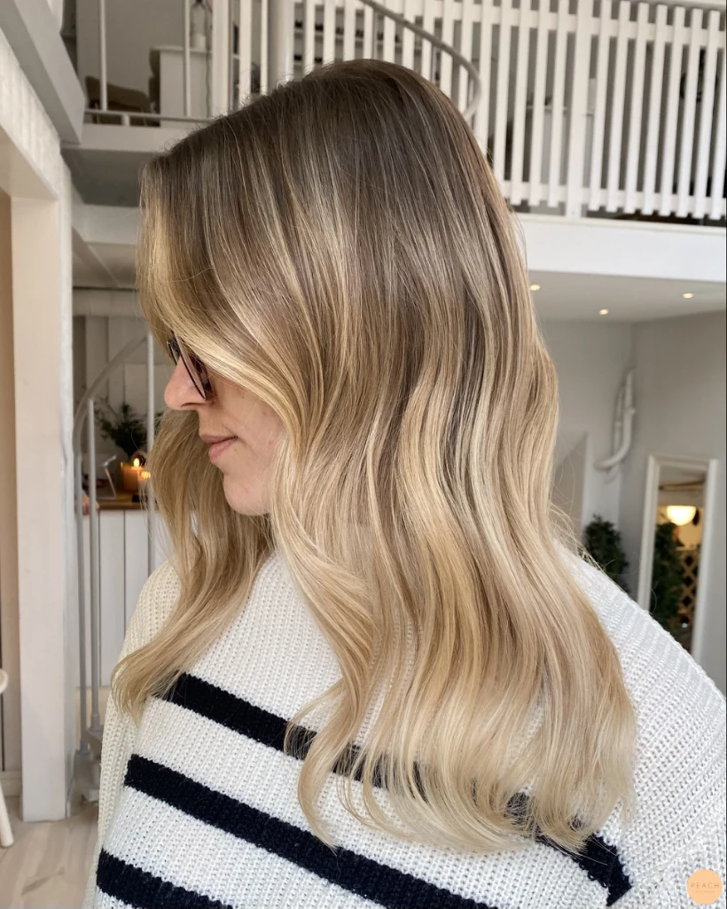 Warm blonde balayage