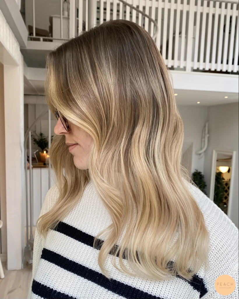 Warm blonde balayage