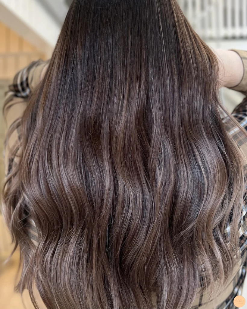 Höstig mörk brun balayage