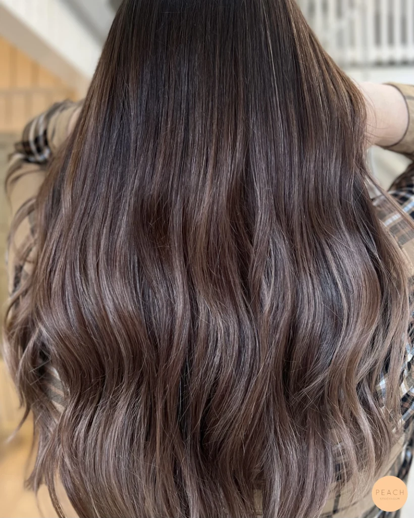 Höstig mörk brun balayage