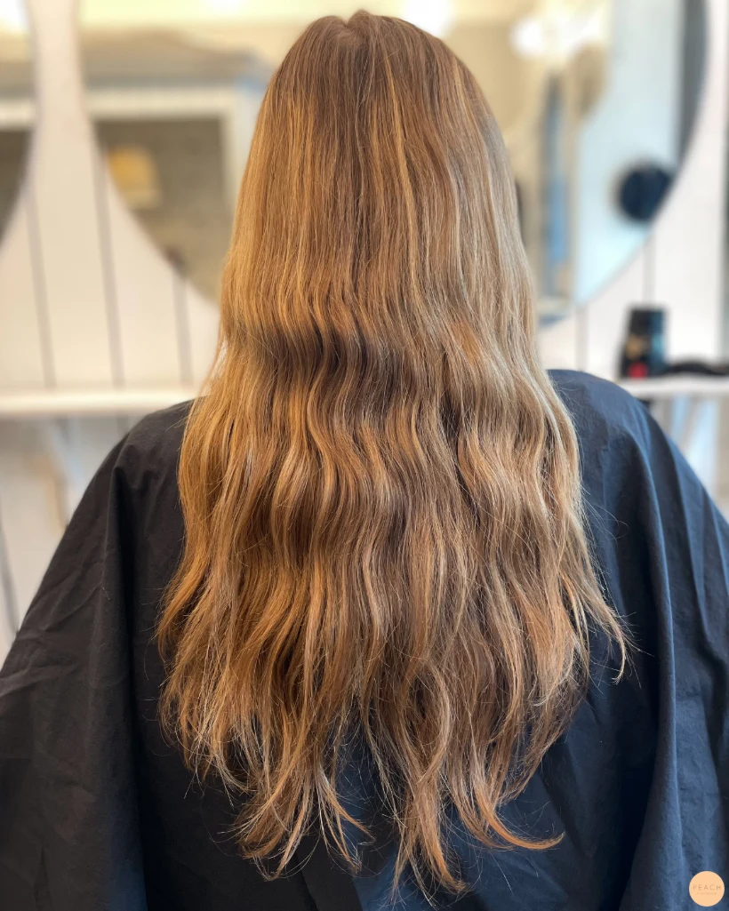 Glossing blonde hair