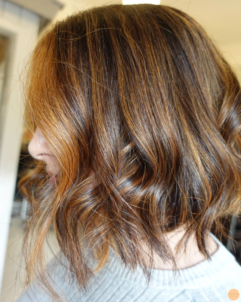 Copper highlights on brown hair