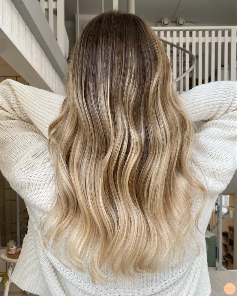 Warm blonde balayage