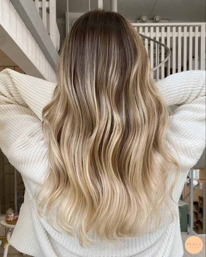 Warm blonde balayage