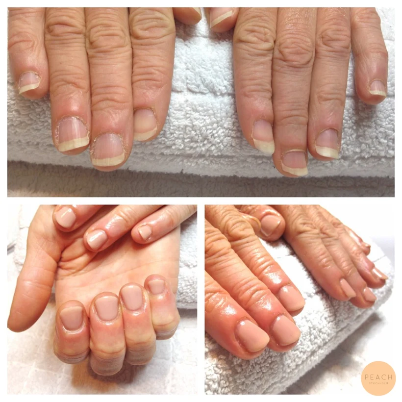 Gellack med beige toner
