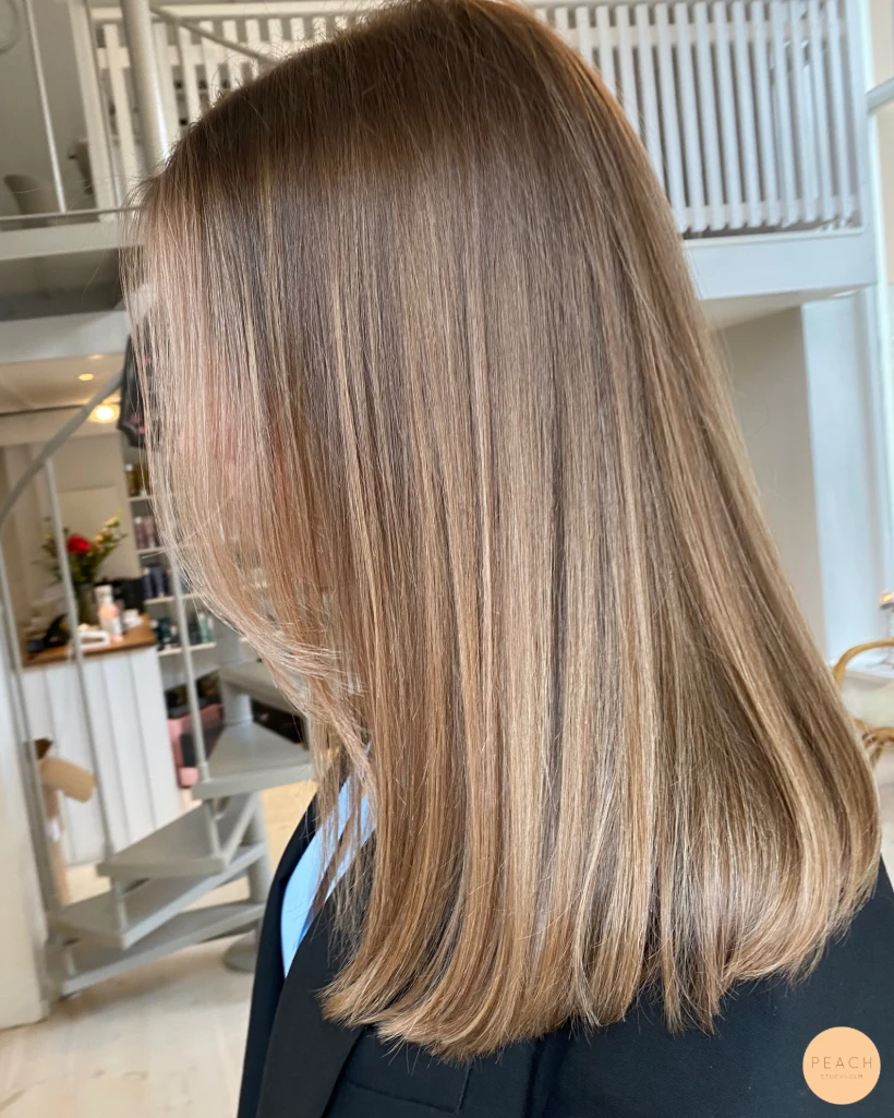Soft balayage rakt hår