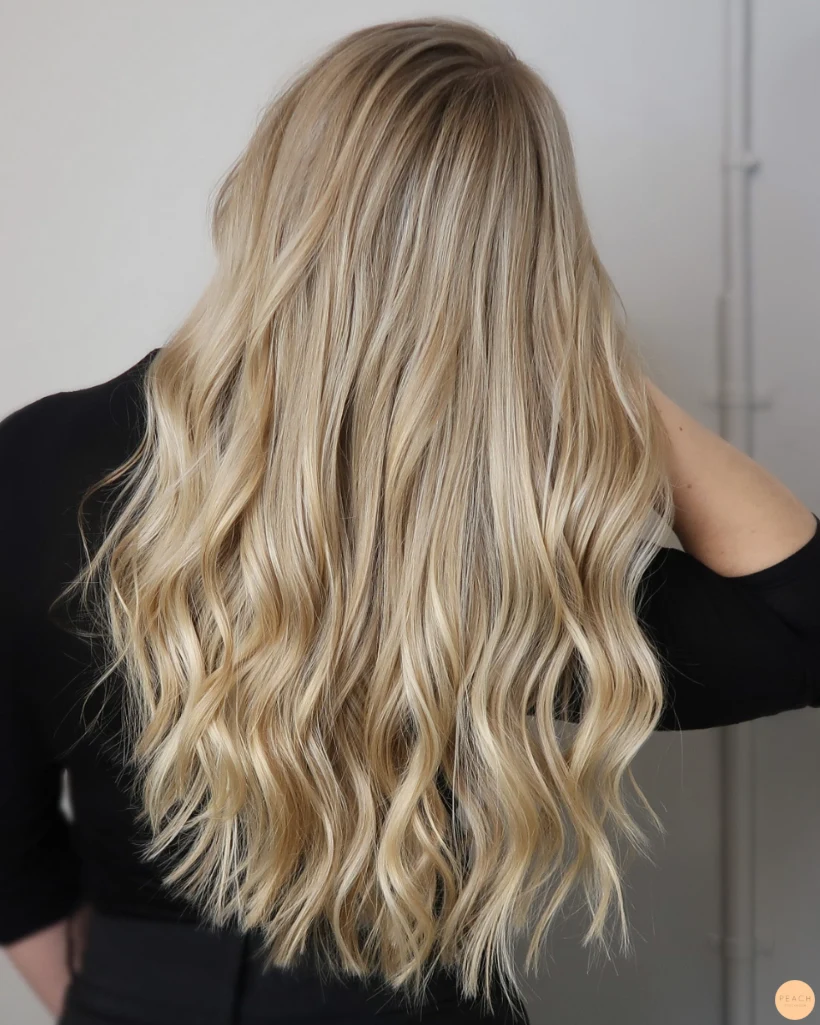 Ljusa slingor med beige blond ton