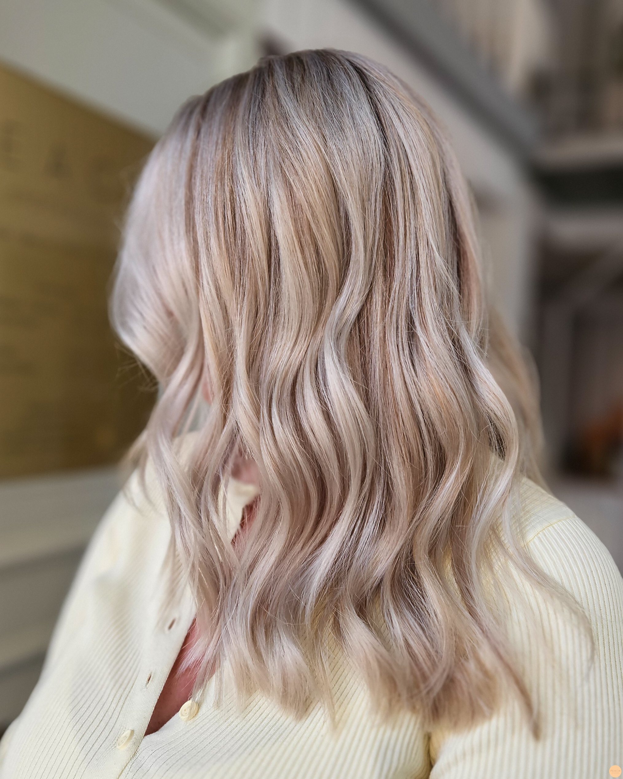 Creamy blonde hair