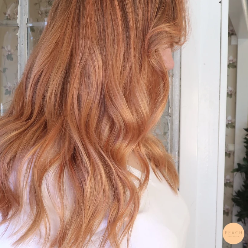 Copper peach hair med koppriga toner